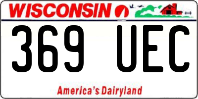 WI license plate 369UEC
