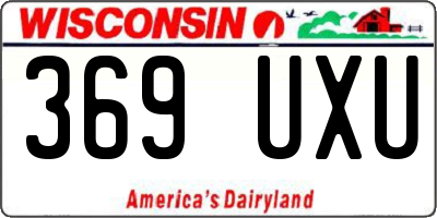 WI license plate 369UXU