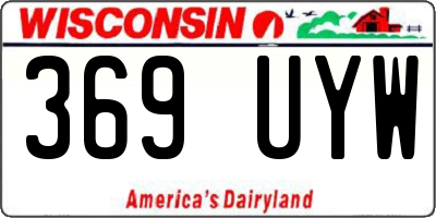 WI license plate 369UYW
