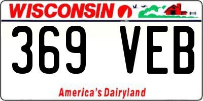 WI license plate 369VEB