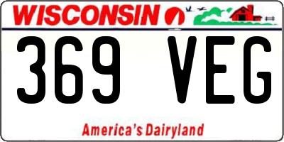 WI license plate 369VEG