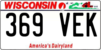 WI license plate 369VEK