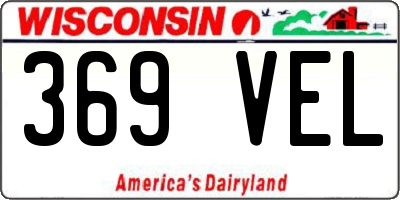 WI license plate 369VEL