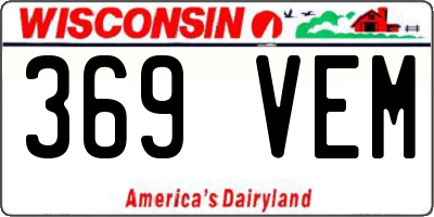 WI license plate 369VEM