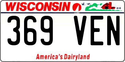WI license plate 369VEN
