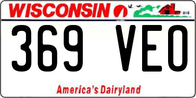 WI license plate 369VEO
