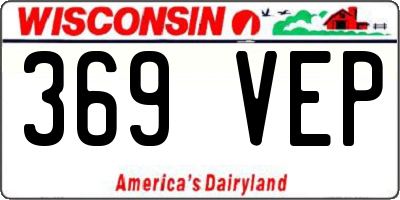 WI license plate 369VEP