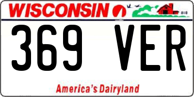 WI license plate 369VER