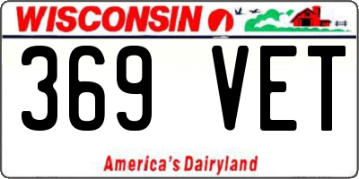 WI license plate 369VET