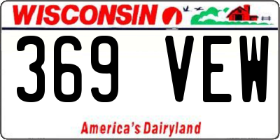WI license plate 369VEW