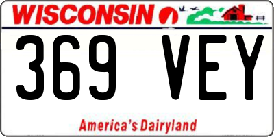 WI license plate 369VEY