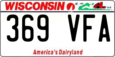 WI license plate 369VFA