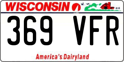 WI license plate 369VFR