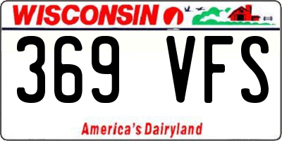 WI license plate 369VFS