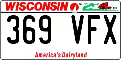 WI license plate 369VFX