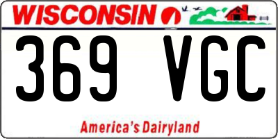 WI license plate 369VGC