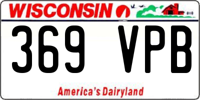 WI license plate 369VPB