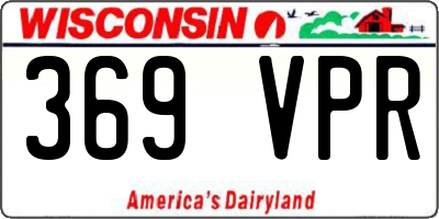 WI license plate 369VPR