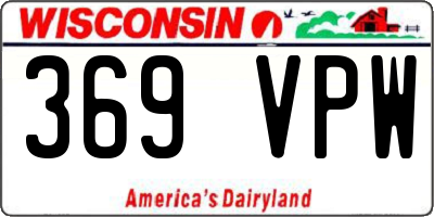 WI license plate 369VPW