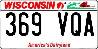 WI license plate 369VQA