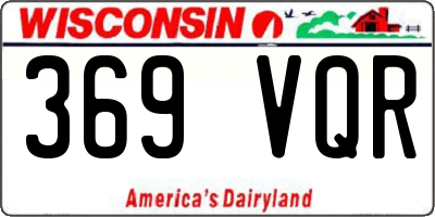 WI license plate 369VQR