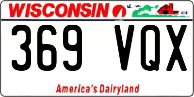 WI license plate 369VQX