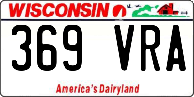 WI license plate 369VRA