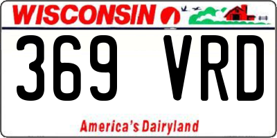 WI license plate 369VRD