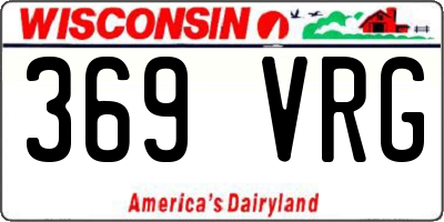 WI license plate 369VRG