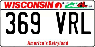 WI license plate 369VRL