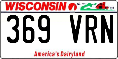 WI license plate 369VRN