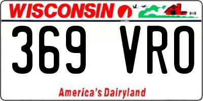 WI license plate 369VRO