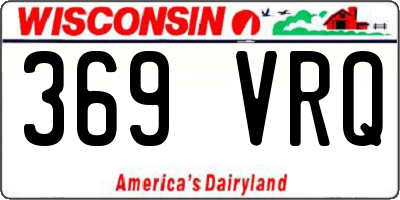 WI license plate 369VRQ