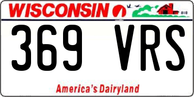 WI license plate 369VRS