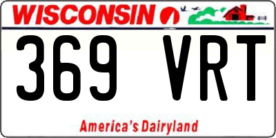 WI license plate 369VRT