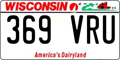 WI license plate 369VRU
