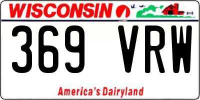 WI license plate 369VRW