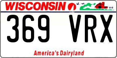 WI license plate 369VRX