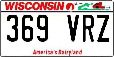 WI license plate 369VRZ