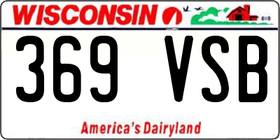 WI license plate 369VSB