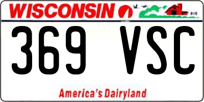 WI license plate 369VSC