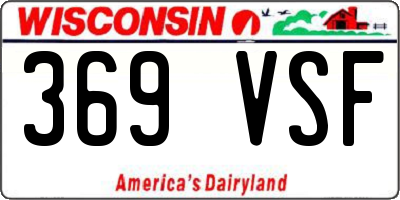 WI license plate 369VSF