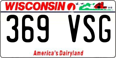 WI license plate 369VSG