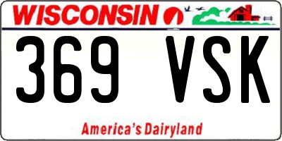 WI license plate 369VSK