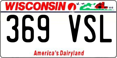 WI license plate 369VSL