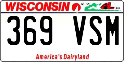 WI license plate 369VSM