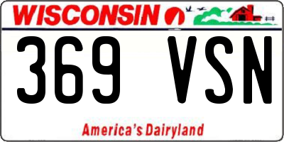 WI license plate 369VSN