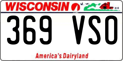 WI license plate 369VSO
