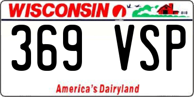 WI license plate 369VSP
