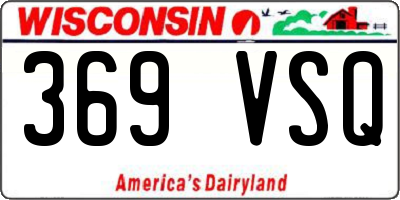 WI license plate 369VSQ